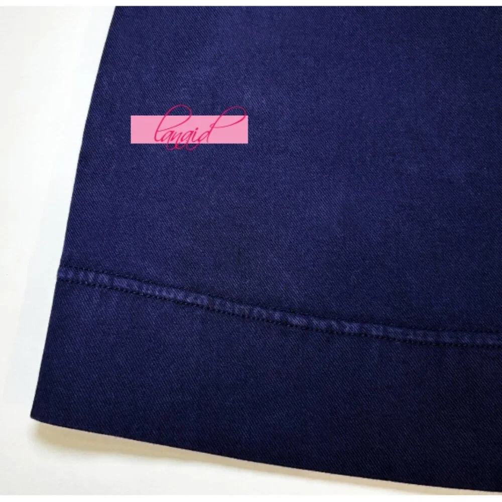 Spanx Stretch Twill Mini Skirt Lapis Blue High-Rise Waist Denim A-Line Stretchy